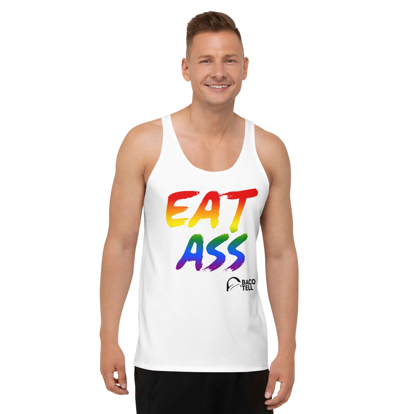 Baco Tell EAT ASS Gay Pride Unisex Tank Top